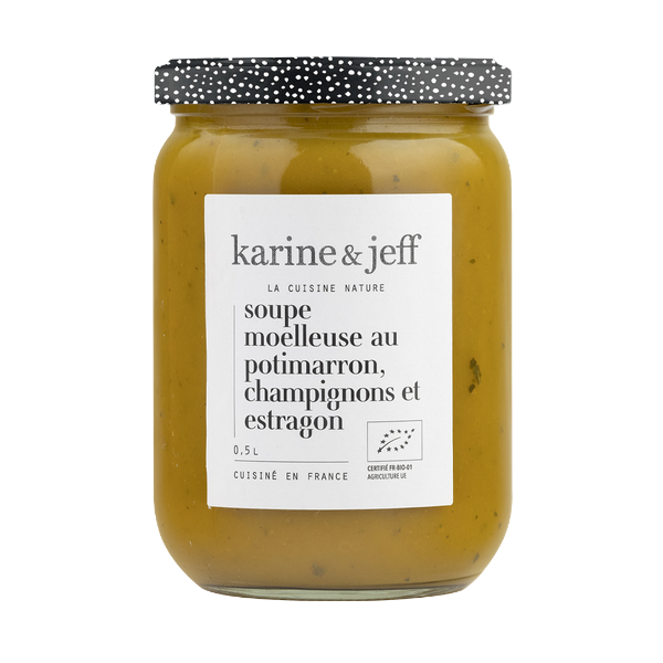 Soupe moelleuse potimarron, champignons et estragon bio - 1