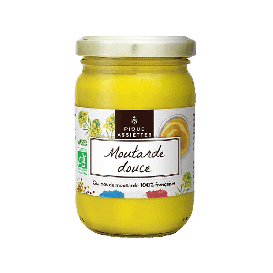 Pique Assiettes -- Moutarde douce bio 100% graines françaises bio - 200 g