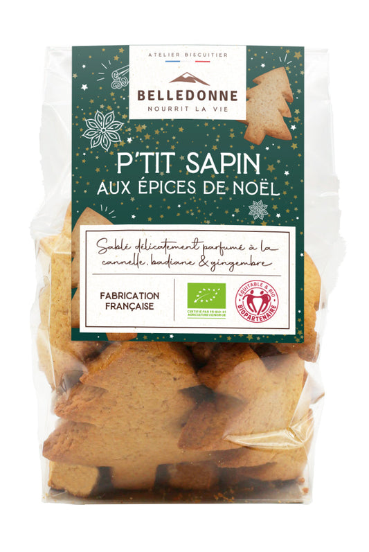 Belledonne -- Biscuits p'tit sapin - épices de noël bio bio - 150 g